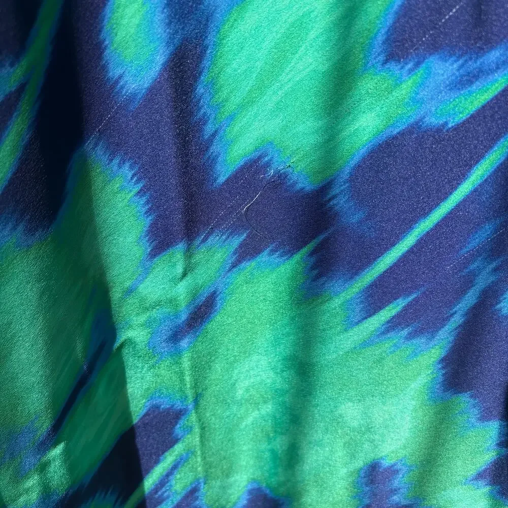 The Wolf Gang Dress Calypso Green Blue Abstract Long Sleeve Maxi Dress Size M - Picture 6 of 12